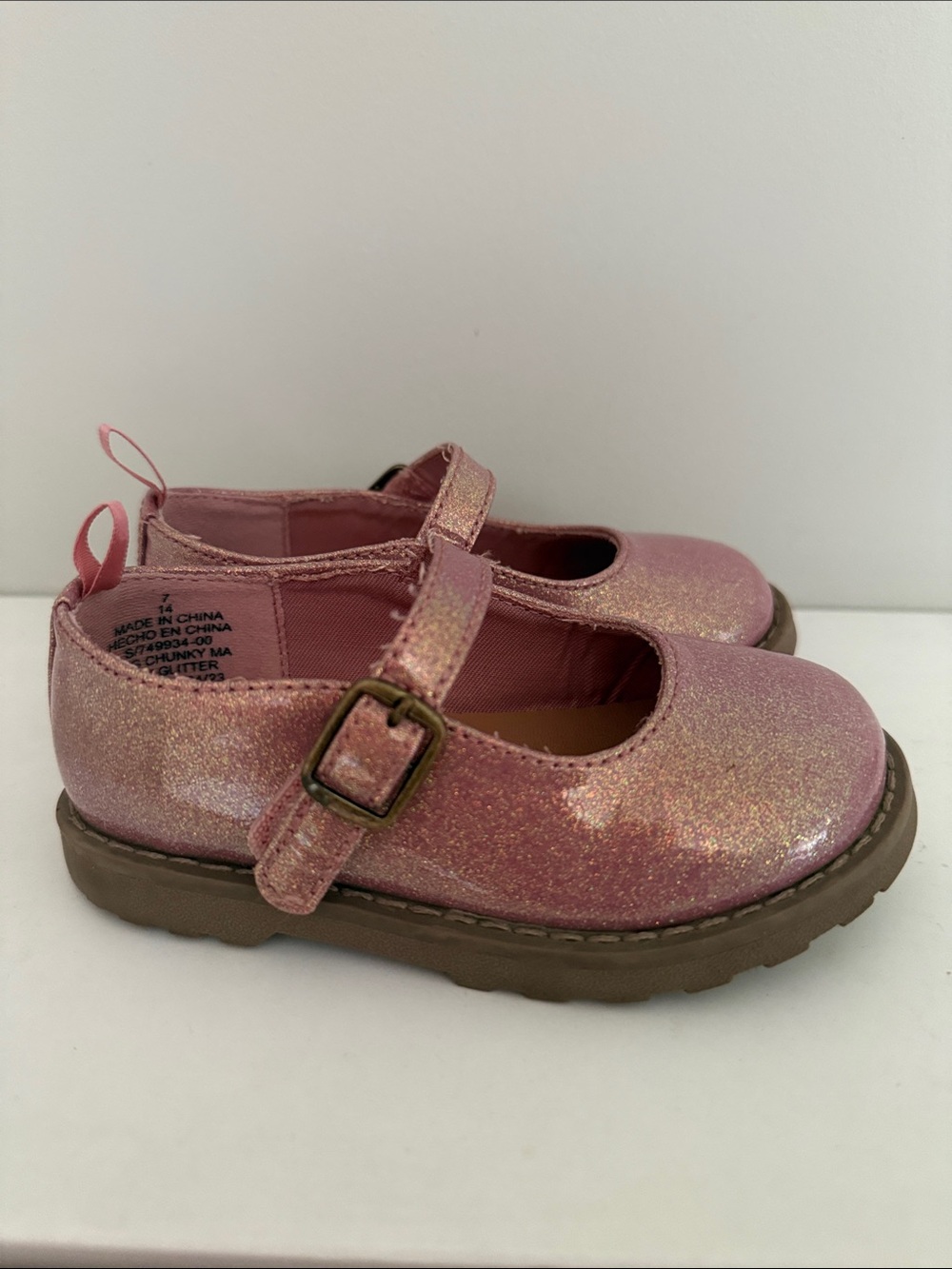 Old Navy Glitter Pink Patent leather Maryjanes